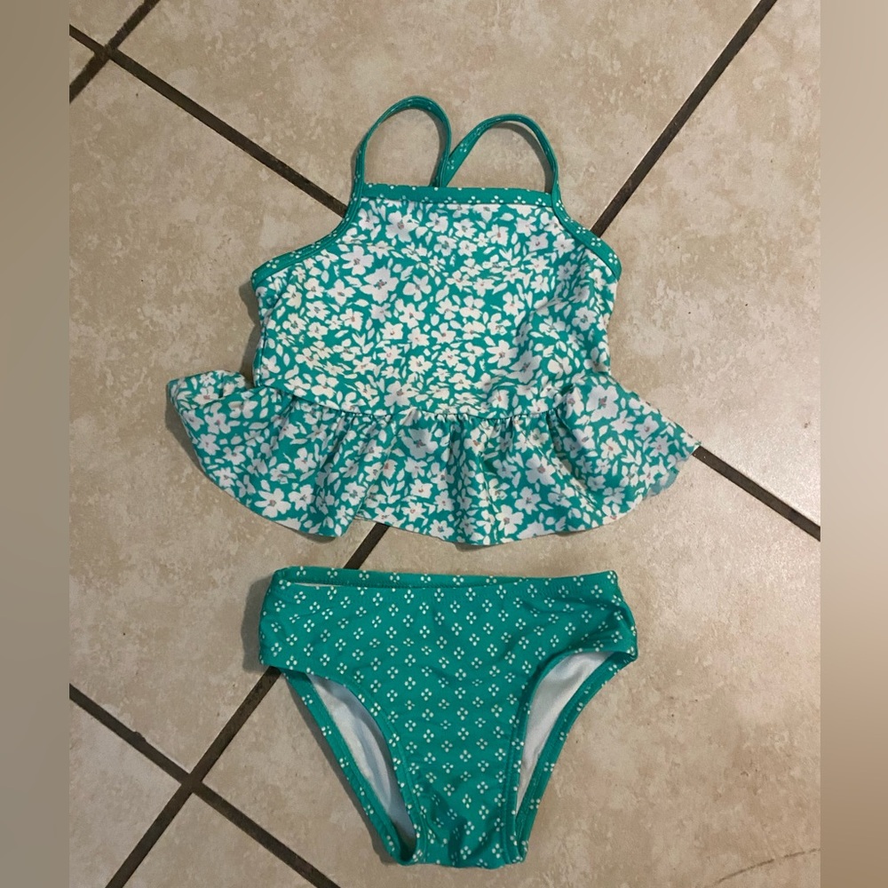 Floral Green Kids Swim Set